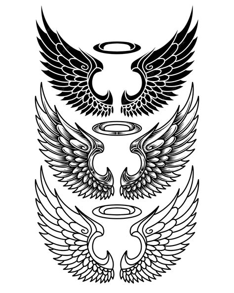 Premium Vector Vector Angel Wings Tattoo Designs