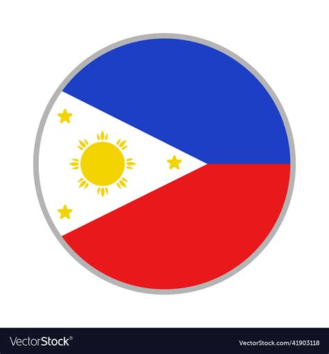 Round Philippine Flag Icon A Country In Southeast Vector Image