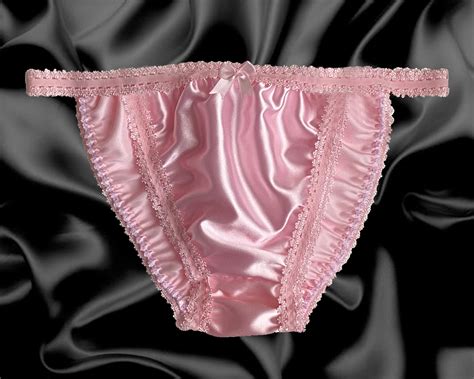 Soft Satin Sissy Frilly Lace Tanga Panties Knickers Bikini Cd Tv Size