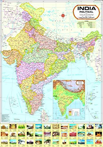 Buy India Map Political Laminated Both Sides 70 X 100 Cm Big