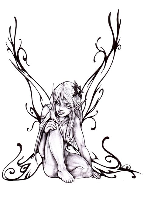 Fairies Black And White Drawing At Getdrawings Free Download
