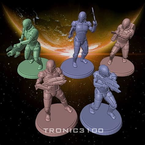 Mass Effect Alliance Squad Miniature Pack For Tabletop Games 3d Model 3d Printable Cgtrader