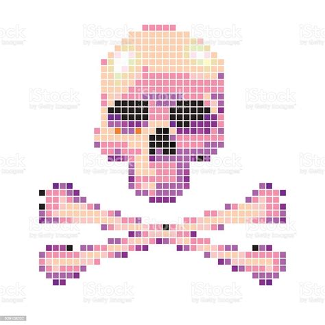 Skull And Crossbones Collected From Pixels Stock Illustration