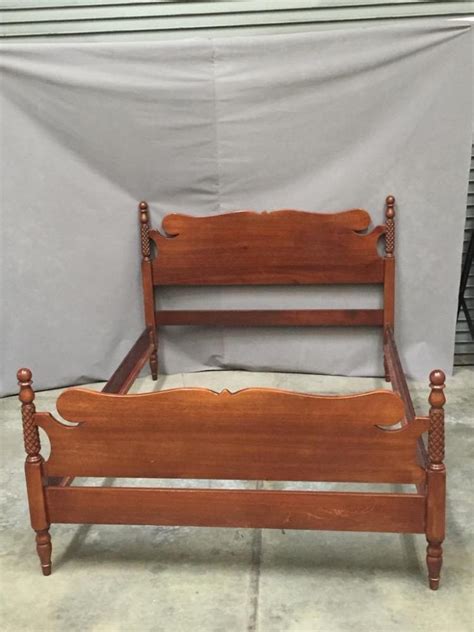 Sold Price Vintage Fulldouble Carved Wood Bed Frame Invalid Date Pdt