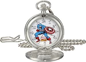 MARVEL Captain America W001741 Reloj de Bolsillo analógico de Cuarzo