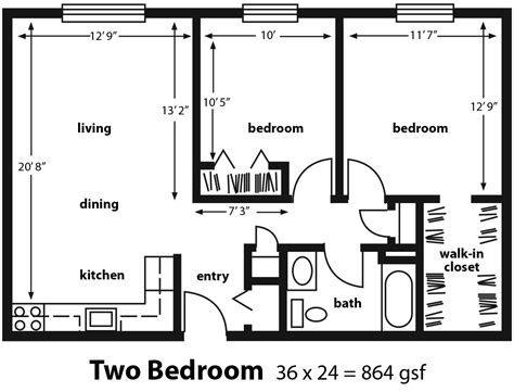 2 bedroom rv floor plans. Retirement Village 2-Bedroom Apartment | Golden Years