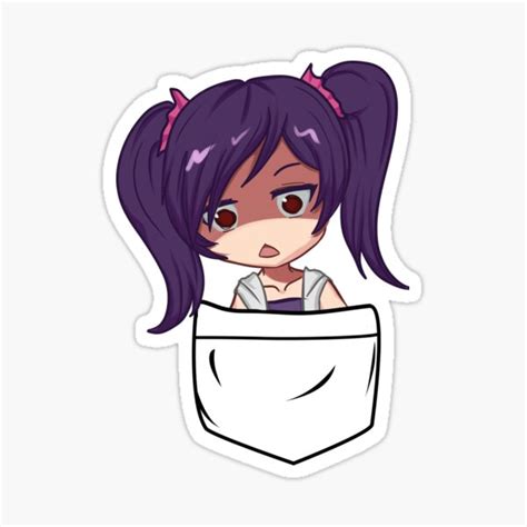 Shocked Pocket Girl Anime React Emote Sticker For Sale By Bbmarioni