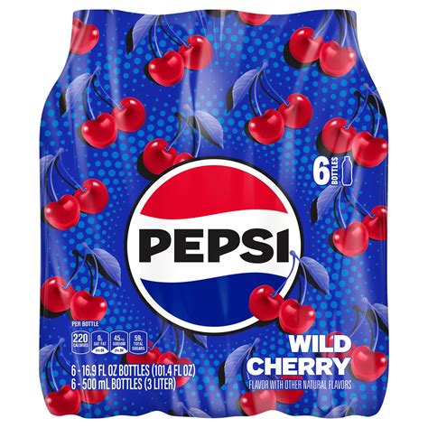 Pepsi Wild Cherry Cola 6 Pk Bottles Shop Soda At H E B