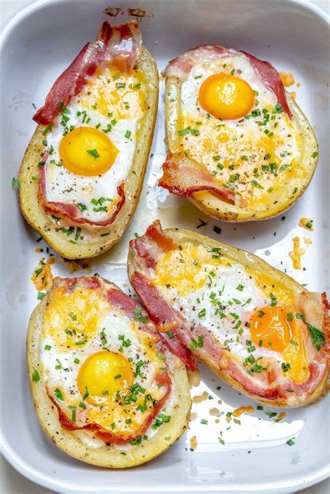 Double Baked Bacon Egg Potatoes For Super Creative And Clean