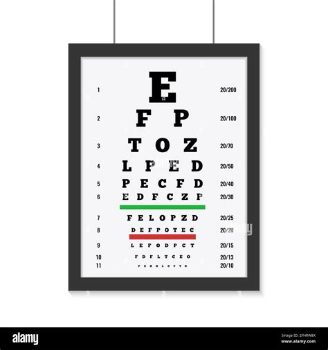 Eye Care Test Placard With Latin Letters Flat Vector Illustration Hi