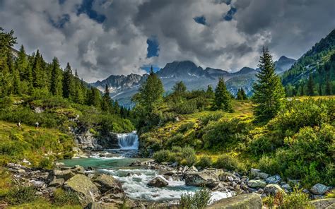 Descargar Fondos De Pantalla Trentino Alpes Montaña Río Paisaje