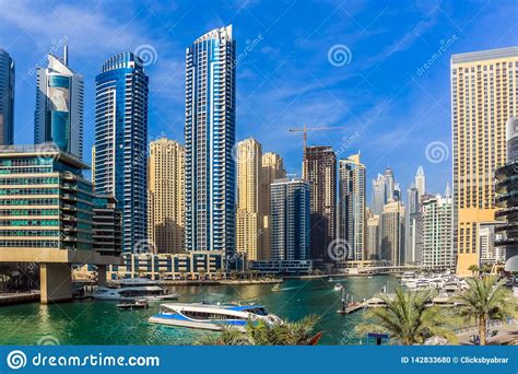 Amazing View Of Dubai Marina Waterfront Skyscraper Residential And