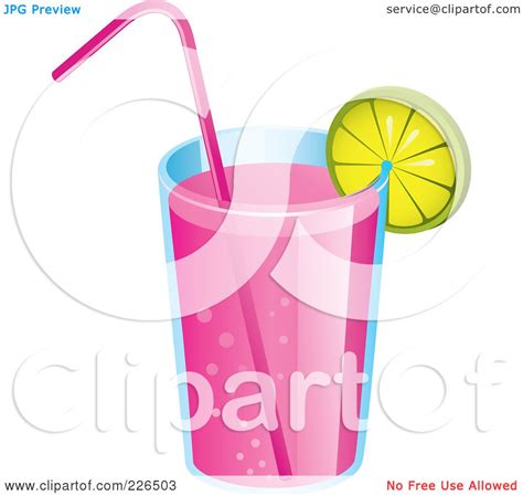 Royalty Free Rf Clipart Illustration Of A Glass Of Pink Lemonade By