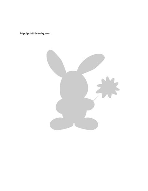 Easter Bunny And Flower Stencil Free Printable Stencils Pinterest