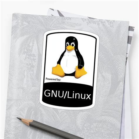 Powered By Gnulinux Sticker By Valartiste Redbubble