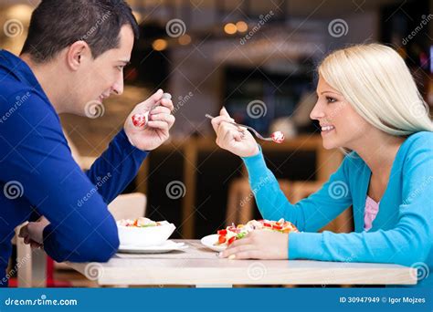 beautiful couple on lunch stock image image of food 30947949