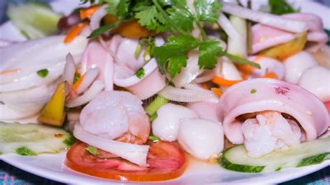 Thai Spicy Seafood Salad Yum Stock Photo Image Of Thai Nutrition