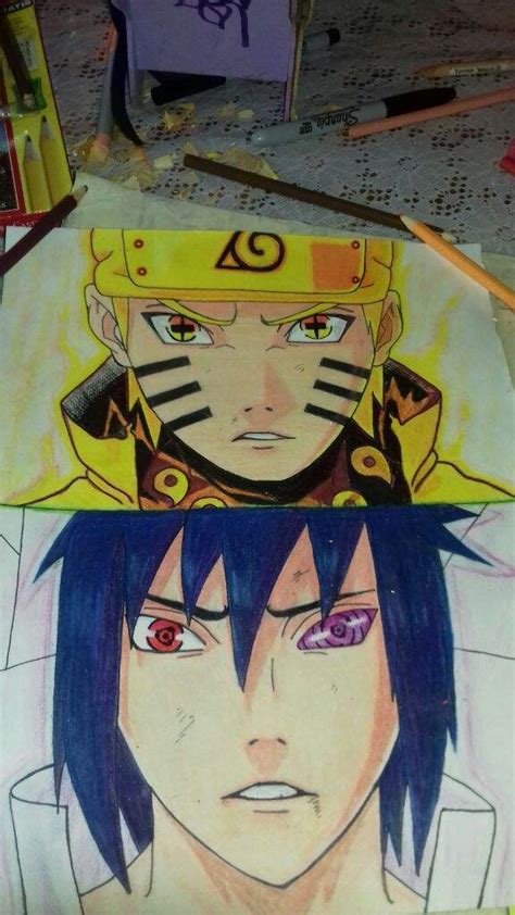 Proceso De Dibujo Naruto Y Sasuke Anime Amino