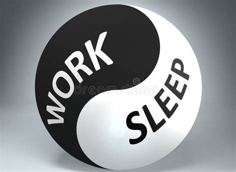 Work And Sleep In Balance Pictured As Words Work Sleep And Yin Yang