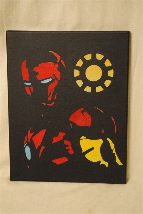 Iron Man Stencils Iron Man 11 X 14 Spraypaint On Canvas By