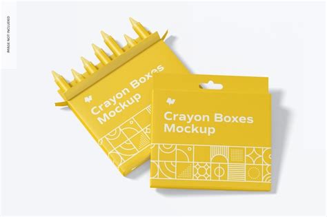 Premium Psd Crayon Box Mockup Frontal View
