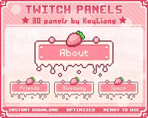 Kawaii Twitch Panels For Channel Set Up Cute Pink Panel Etsy In 2022
