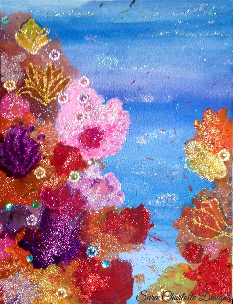 I am working on a 16*20 black canvas with acrylic paints but this can. Abstract Coral Reef Painting in 2020 | Painting, Artwork ...
