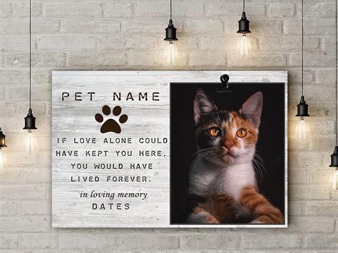 Personalized Pet Memorial Canvas Wall Art Custom Pet Portrait Etsy
