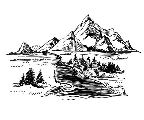 Hand Drawn Rocky Mountain Stock Illustrations 1861 Hand Drawn Rocky