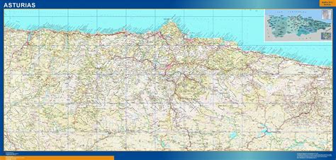 Mapa Asturias Tienda Mapas Posters Pared