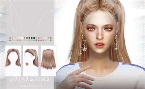 The Sims Resource Wings Tz0920 Hairstyle Sims 4 Hairs Otosection