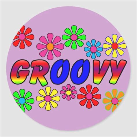 Groovy 70s Retro Flower Power Ts Classic Round Sticker