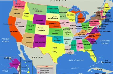 List Of US State Capitals Map PDF Capital Cities Of The US