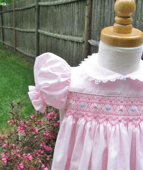 Pink Hand Smocked Dress Baby Girl Infant Heirloom Dress Baby Shower
