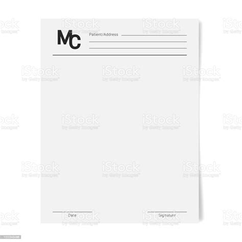 Medical Certificate Template Health Diagnostic Prescription Form Stock