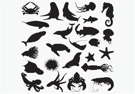 Sea Animals Silhouette Graphic By Octopusgraphic · Creative Fabrica
