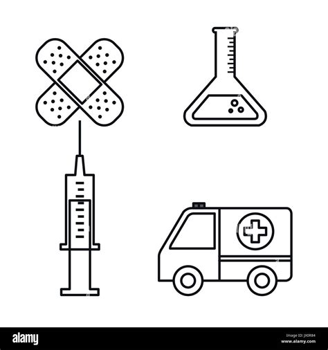 Medical Equipment Supplies Healthcare Icons Set Vector Illustration