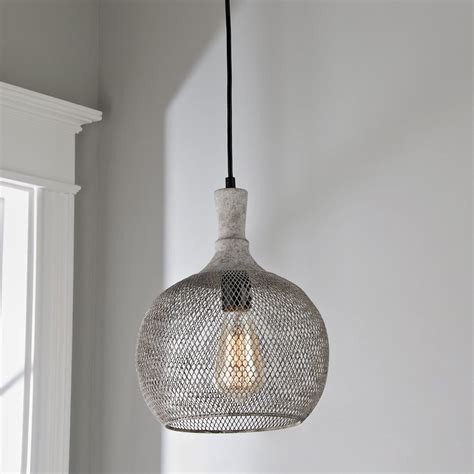 Wire Mesh Concrete Look Pendant Small Shades Of Light