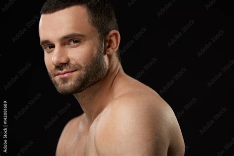 Closeup Portrait Of Handsome Sexy Man With Beautiful Face Stock Foto Adobe Stock