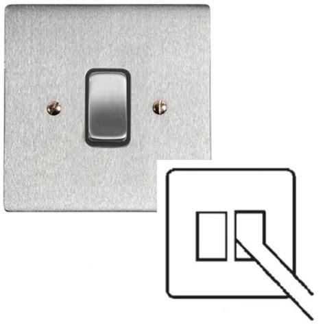 1 Gang 20a Double Pole Switch With Cord Outlet In Satin Chrome