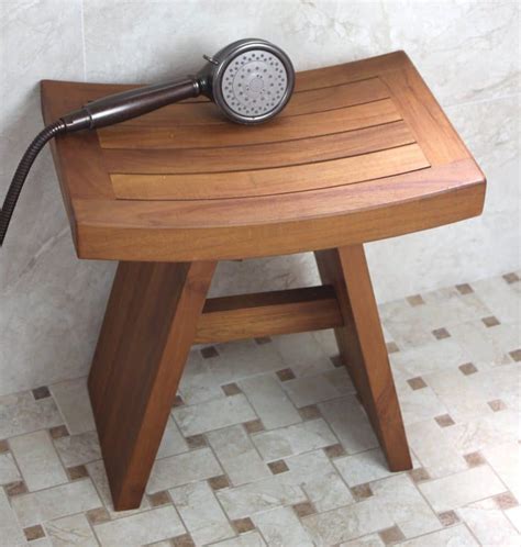 Teak luxury shower bench stool seat w/ leveling feet, teak oil finish, large $175.00 34'' 50 stainless steel dog grooming bath tub grooming tubs for dogs pet salon Original Asian Style 18" Teak Shower Bench