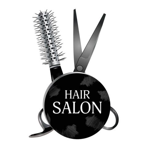 Vector Logo For Hair Salon With Scissors And Comb — Stock Vector