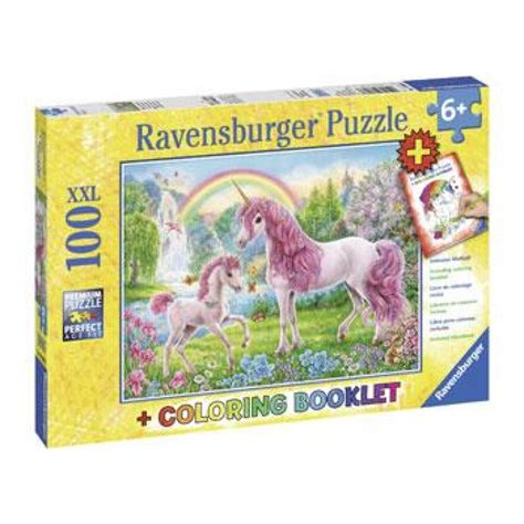 Ravensburger 100pc Jigsaw Puzzle Magical Unicorns And Colouring Book