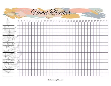 Habit Tracker 4 All Form Templates