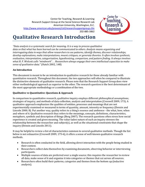 Qualitative Research Introduction How To Create A Qualitative