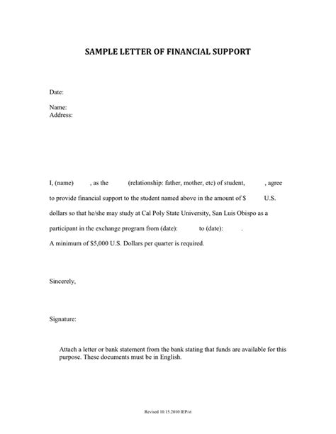 Letter Of Support Sample Download Free Documents For Pdf Word And Excel