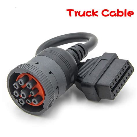 Buy Truck Cable Obd1 To Obd2 For J1939 9pin Female To Obd2 16pin At