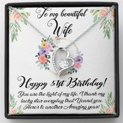 Happy 51st Birthday Necklace For Wife 51th Birthday Ts For Women