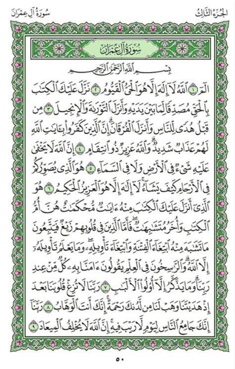 Surah Aal E Imran Chapter 3 From Quran Arabic English Translation