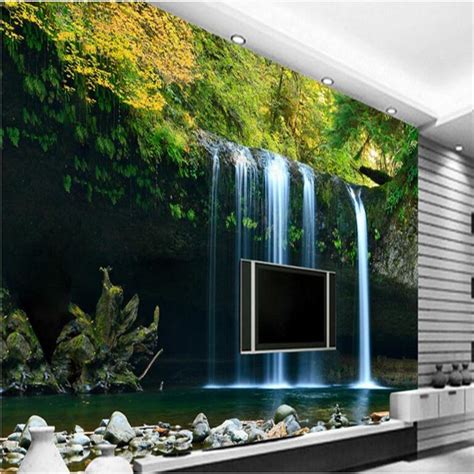Beibehang Large Custom Wallpaper 3d Waterfalls Water Interior Design